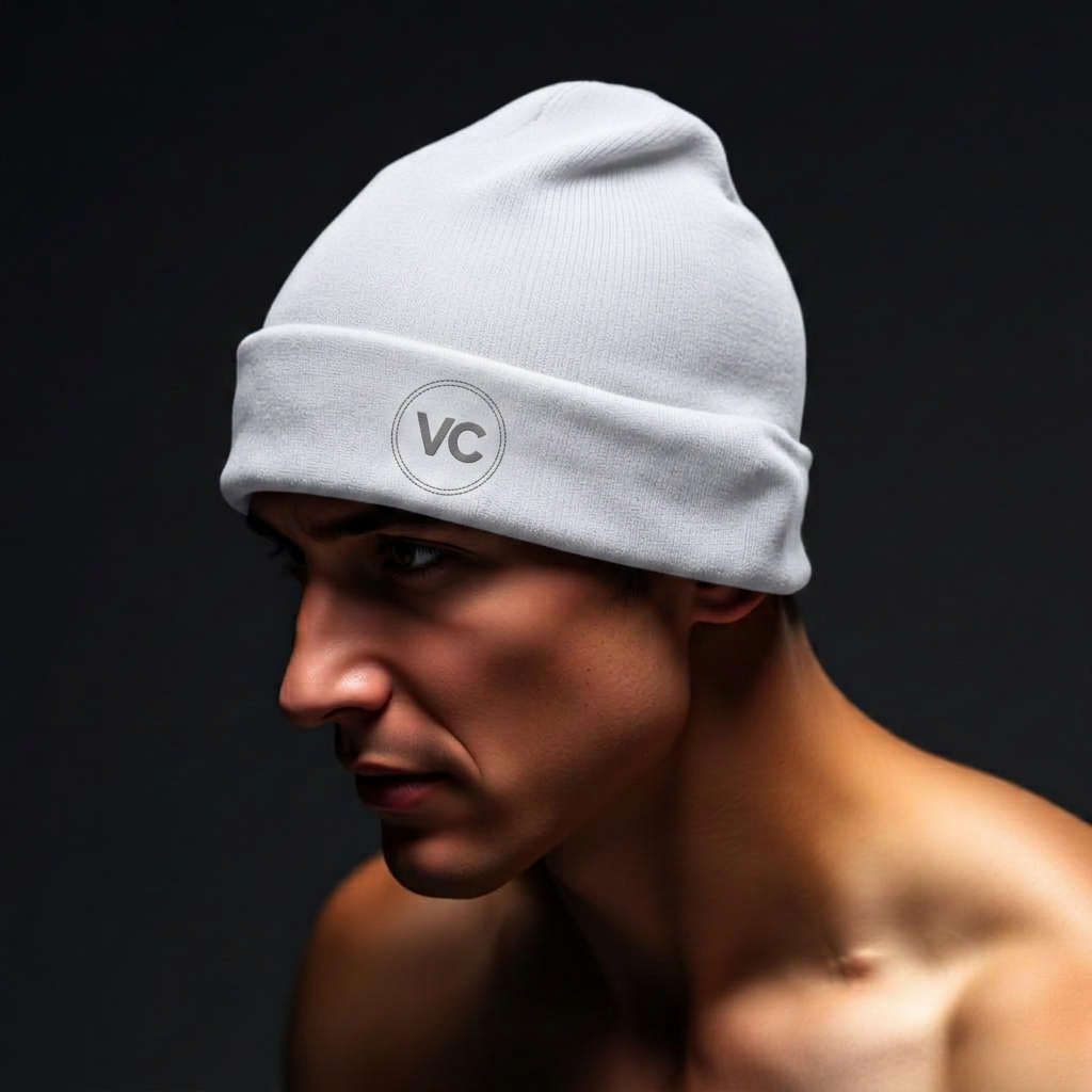 Voima Beanie — Ribbed beanie with a quiet VC mark.