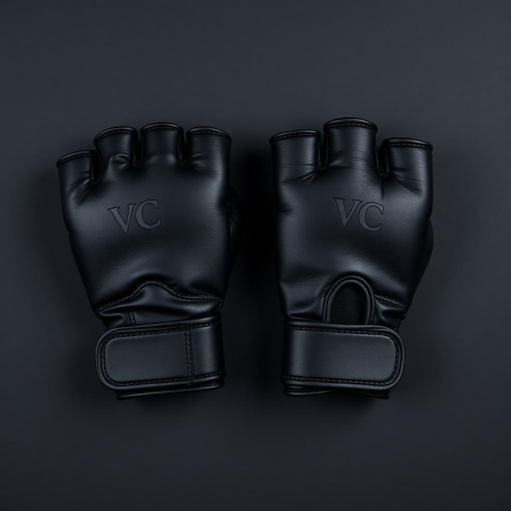 MMA Gloves — 7oz open-palm MMA gloves with a locked wrist and a quiet VC mark.